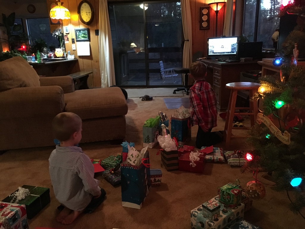 Skyping Auntie and Uncle Scott